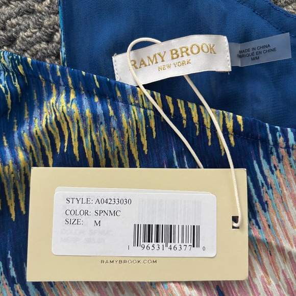 Ramy Brook Giana Chevron-Print Handkerchief Maxi Dress Size M - Picture 9 of 9